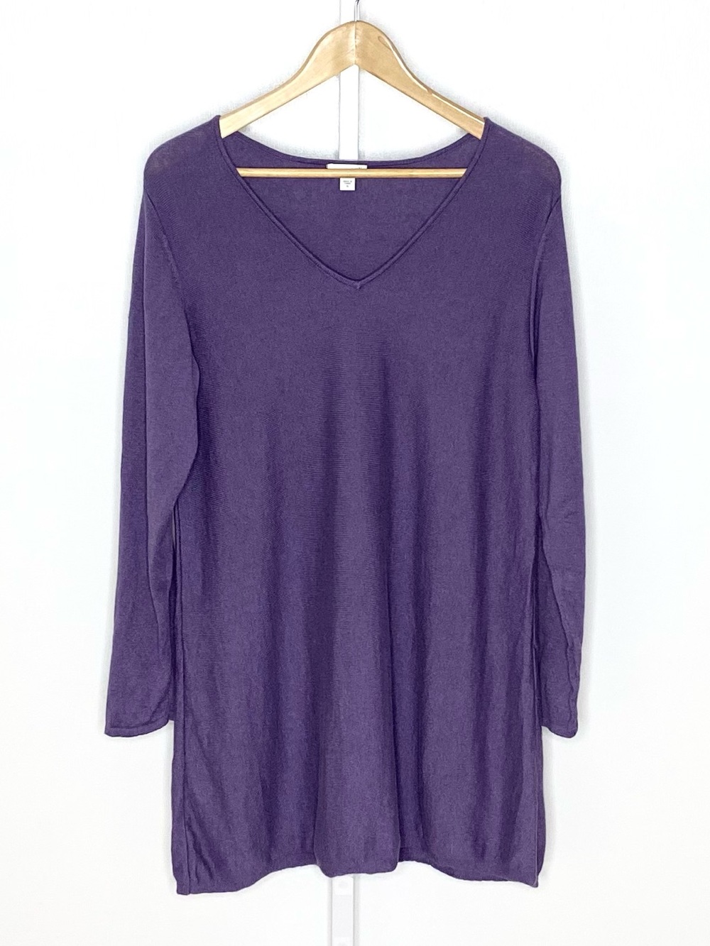 J. Jill | Purple Cotton/Rayon/Silk/Wool V-Neck Oversized Tunic Sweater Sz Medium